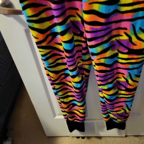 Womens USED Colorful Zebra Print Onesie - Picture 3 of 9